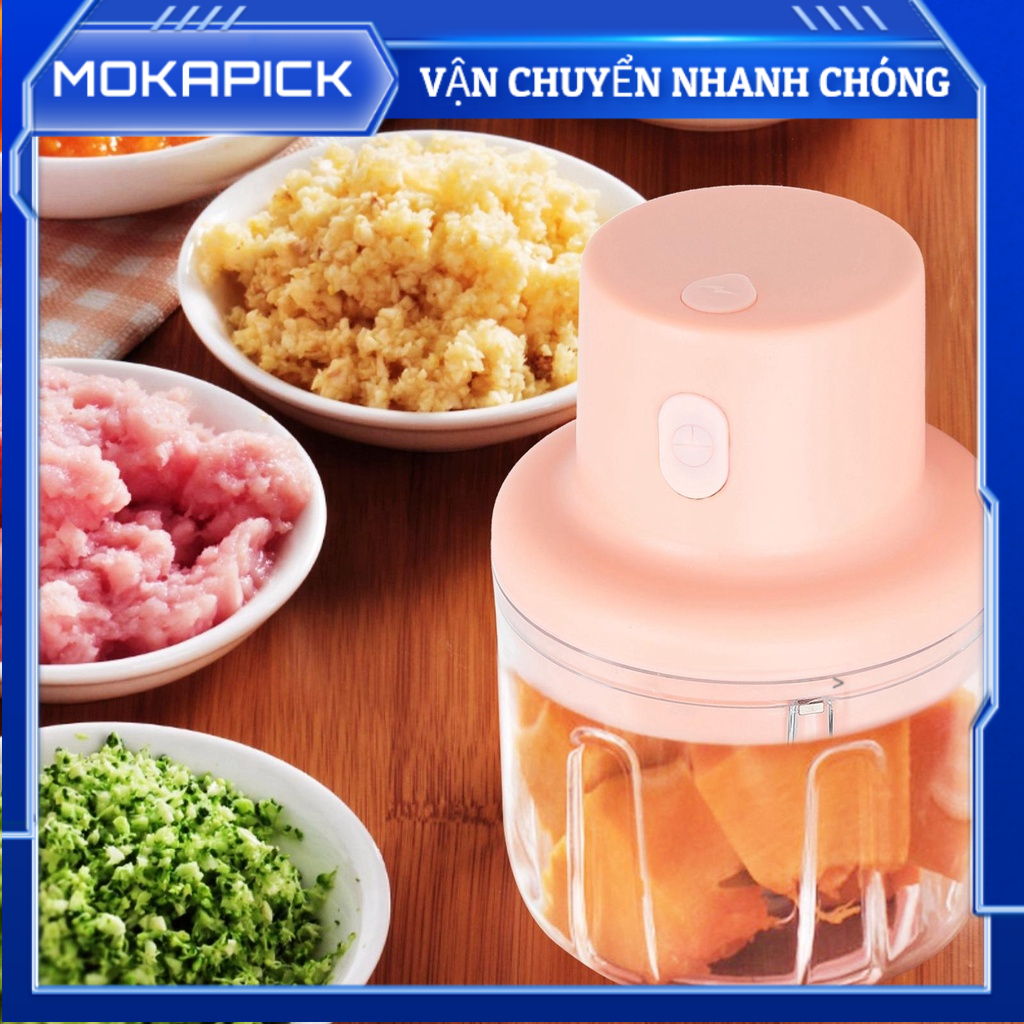 MÁY XAY TỎI ỚT BẰNG TAY ĐA NĂNG Dụng cụ xay tỏi 250ml  Mokapick