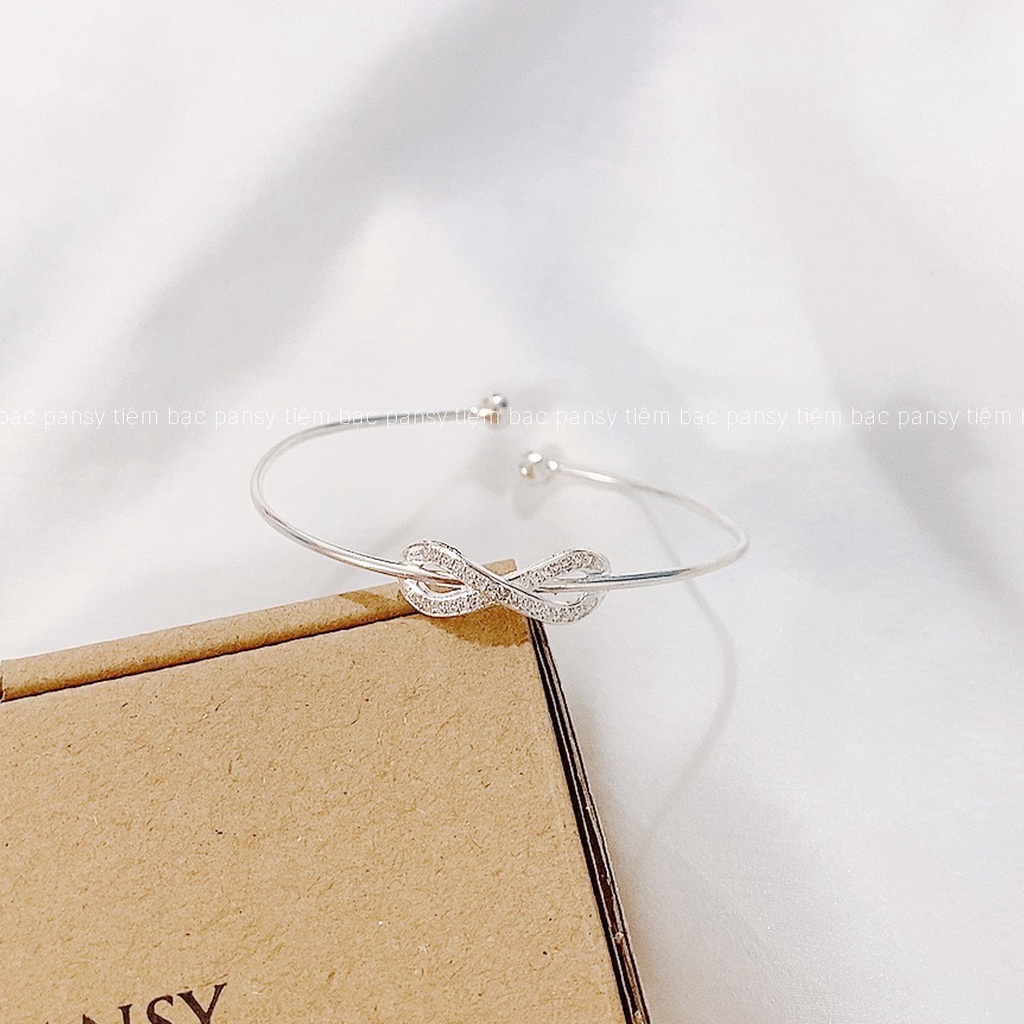 Vòng tay bạc nữ vô cực PANSY - Vòng bạc cho nữ nhẹ nhàng chất liệu bạc ta chuẩn sáng đẹp
