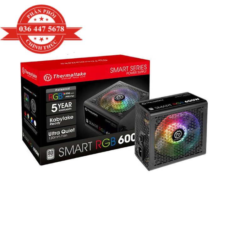 Nguồn máy tính Thermaltake Smart RGB 600W 80 Plus White - Hàng Chính Hãng