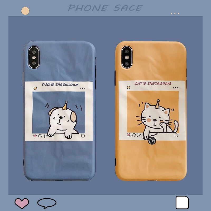 [ FREESHIP TỪ 50K TOÀN QUỐC ] Ốp lưng Iphone chó và mèo instagram | BigBuy360 - bigbuy360.vn