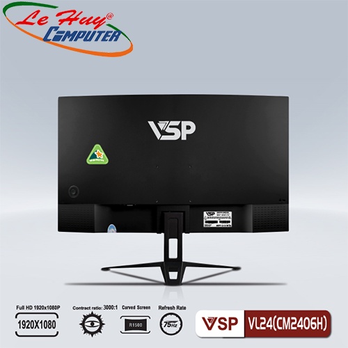 Màn hình máy tính cong VSP VL24  24Inch FullHD 75Hz Đen