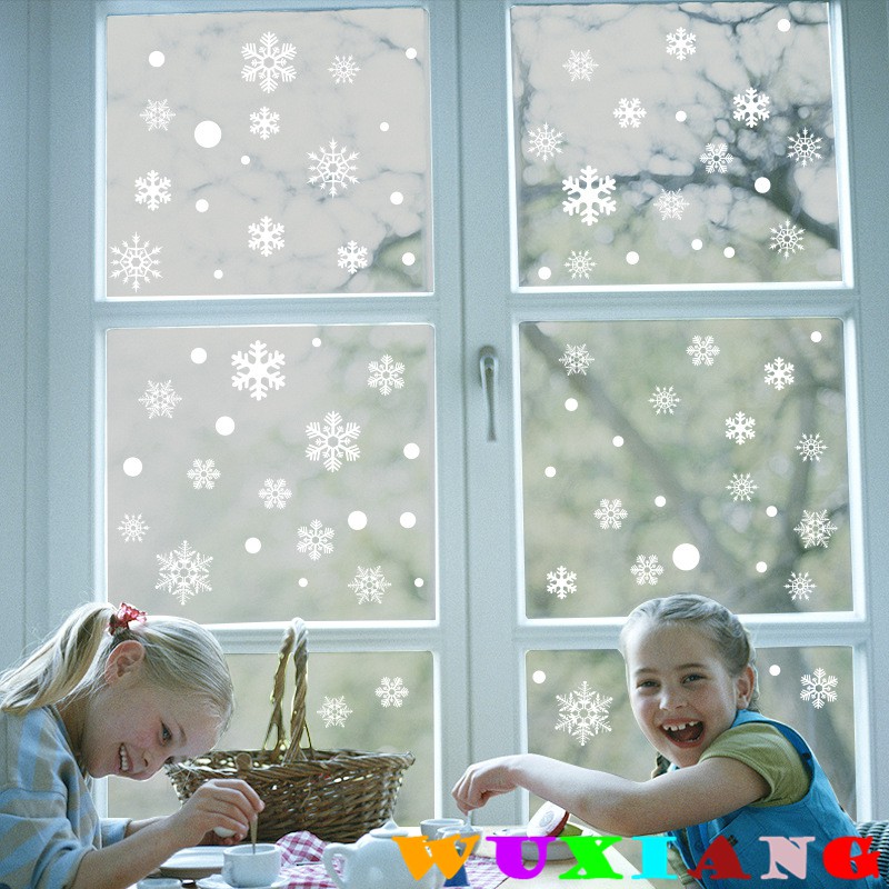 Miếng Dán Cố Định Cửa Kính Hình Bông Tuyết Trang Trí Giáng Sinh Năm Mới