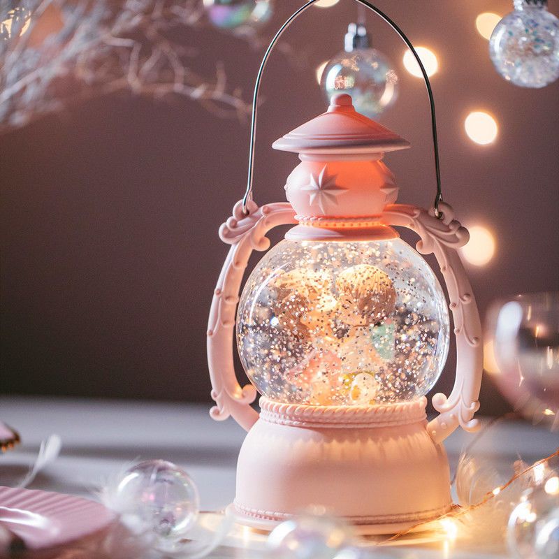 Hộp Nhạc Quả Cầu Tuyết Pha Lê Nổi Tự Động Có Đèn Phong Cách Giáng Sinh Dành Cho Trẻ Em