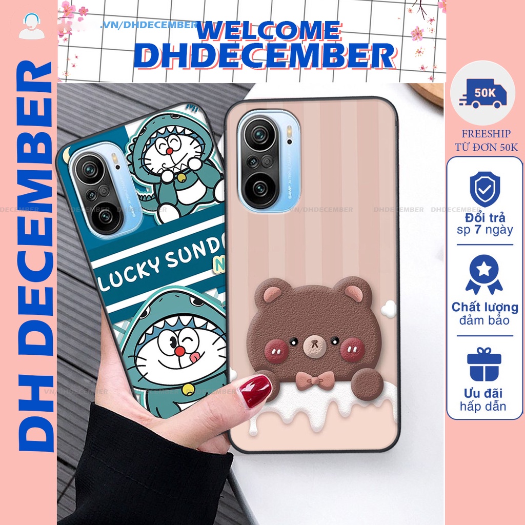 Ốp lưng Xiaomi REDMI K40 in hình gấu K@ws, gấu nâu, dor@emon RẺ- ĐẸP- BỀN
