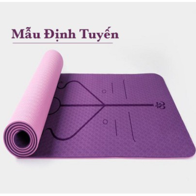 Thảm tập yoga Định Tuyến, Thảm tập Yoga định tuyến, tập GYM tpe 2 lớp siêu bền dày 6mm và 8mm