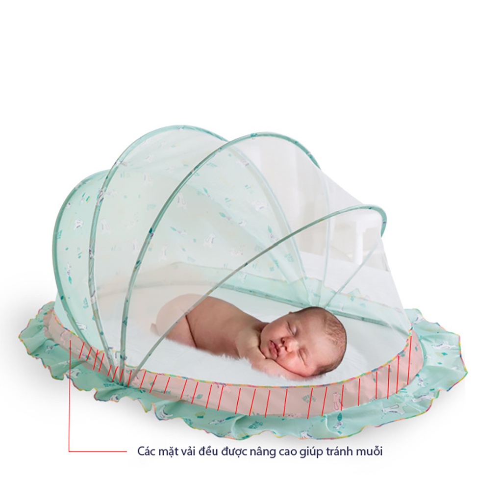 Màn chụp gấp gọn cho bé, mùng chụp tự bung gấp gọn cho bé chống muỗi chống chói