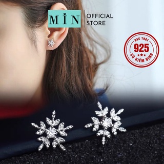 Bông tai bạc Ý 925 Hoa Bông Tuyết Dành Cho Nữ