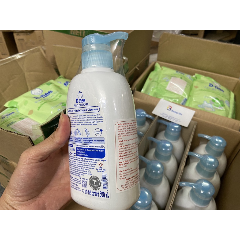 [Rửa bình sữa] Chính hãng Dnee nước rửa bình sữa chai 500ml, túi Organic 600ml