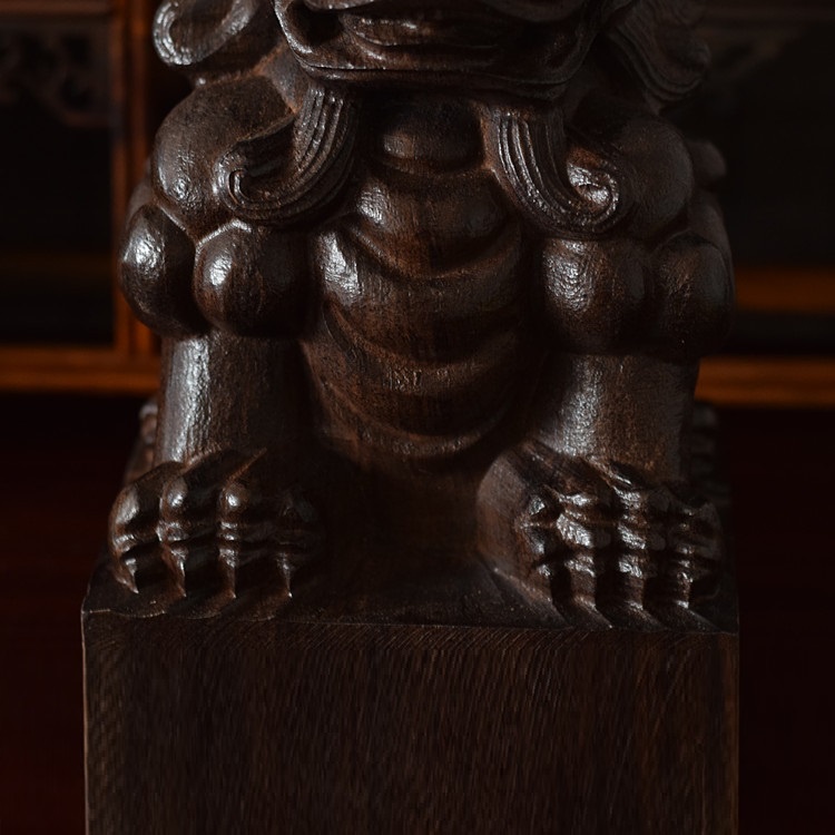 Tượng Nghê Phong Thủy Bằng Gỗ Trầm Hương (Cao 6.5 cm)