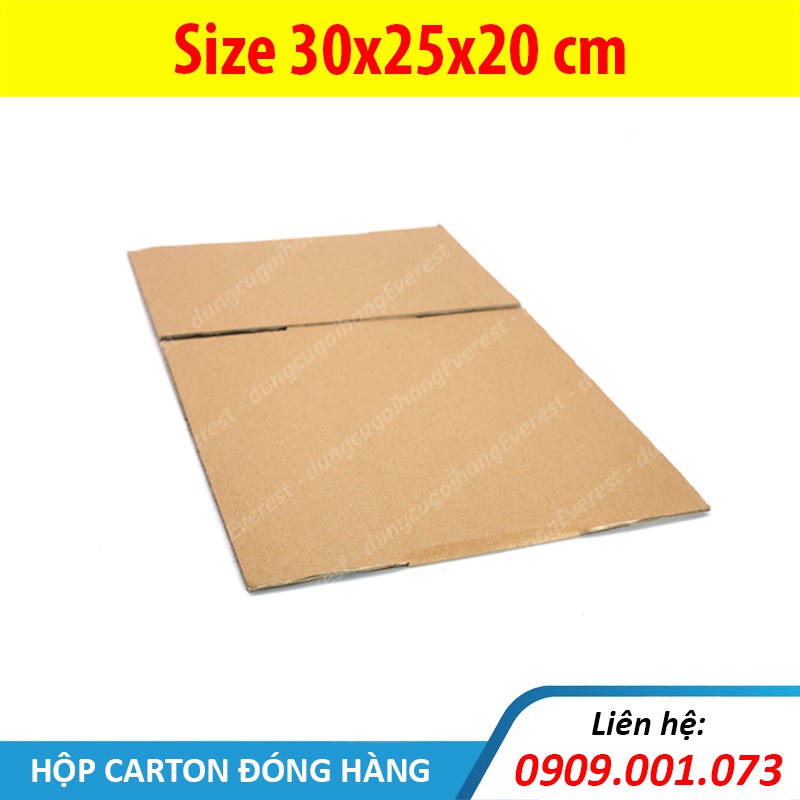 Combo 20 cái hộp giấy P87 size 30x25x20 cm, thùng carton gói hàng Everest