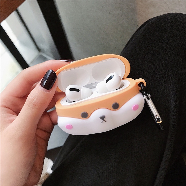 Vỏ Bao Đựng Bảo Vệ Hộp Sạc Tai Nghe, Case Airpods 2/3/1/i7/i9/i12/Pro - Sillicone Chống Bám Bẩn Chó Shiba Inul Bestmall