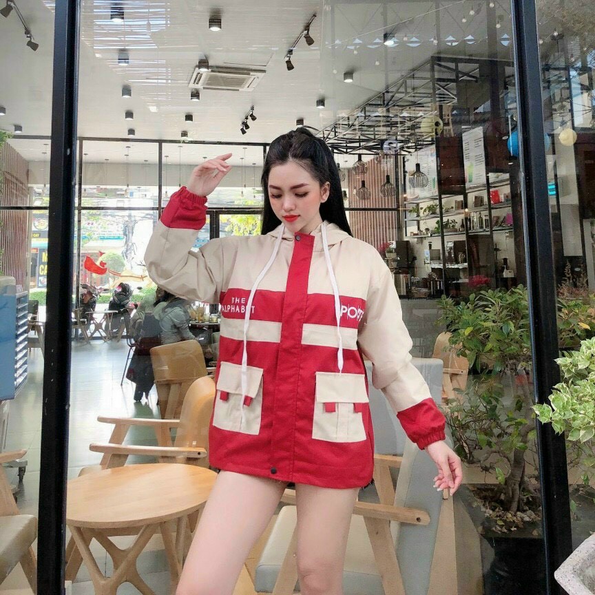 [Ảnh Thật] Áo Khoác Kaki Hộp Nữ In Chữ POSTER Free Size 70kg AK157 TD Fashion