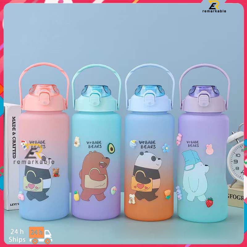 Sẵn Sàng Cổ 2l Dung Lượng Lớn Nước Với Nhảy Nắp Gấu Tẩy Tế Bào Chết Cốc Thể Thao Ngoài Trời Tập Thể Hình