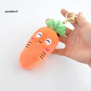 SDWC Soft Stuffed Plush Carrot Shape Keychain Keyring Bag Hanging Pendant Decor Toy
