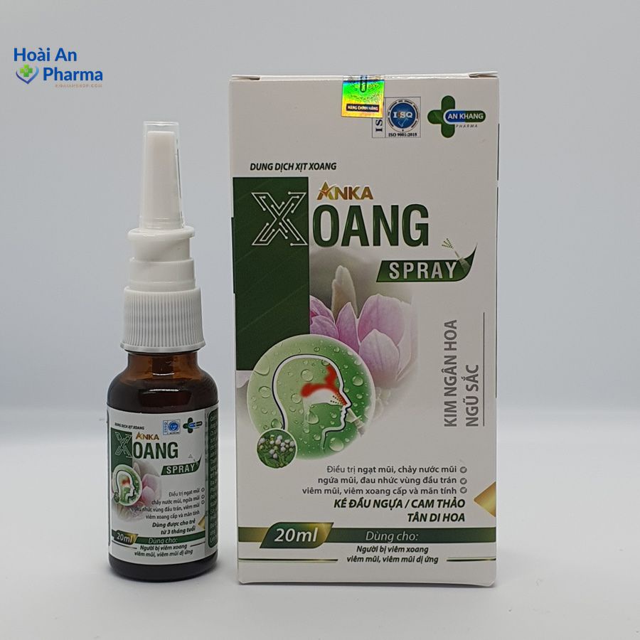 Xịt xoang mũi Anka Xoang Spray, hỗ trợ viêm xoang, viêm mũi, viêm mũi dị ứng