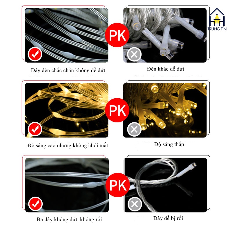 Đèn dây led đom đóm cao cấp quấn cây năng lượng mặt trời trang trí DECOR ngoài trời ,ban công, sân vườn .
