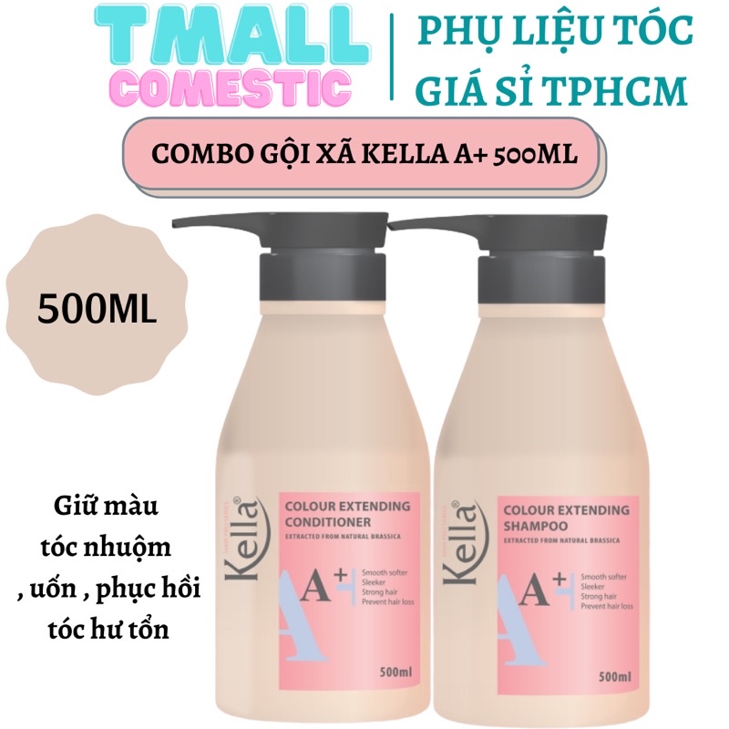 Combo Dầu Gội Dầu Xả Kella A + Dành cho tóc nhuộm, uốn, duỗi 500ML