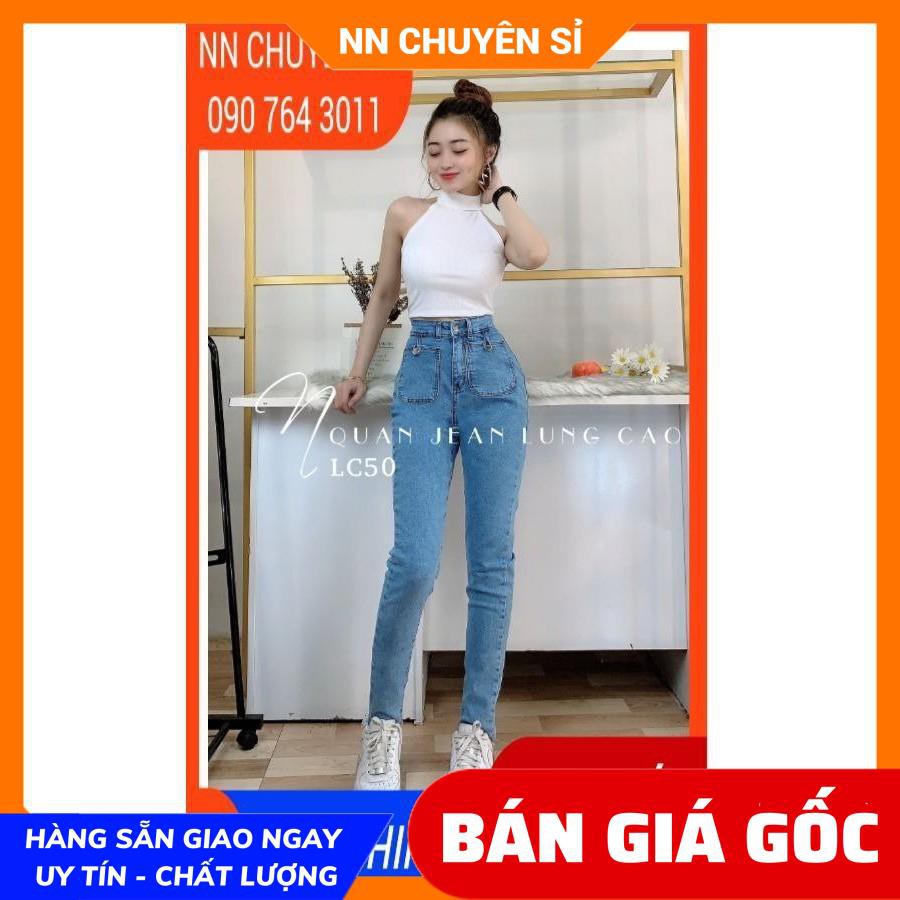 ẢNH THẬT ⚡ QUẦN JEANS DÀI LƯNG CAO - LC50 - JEANS DÀI NỮ ĐƠN GIẢN