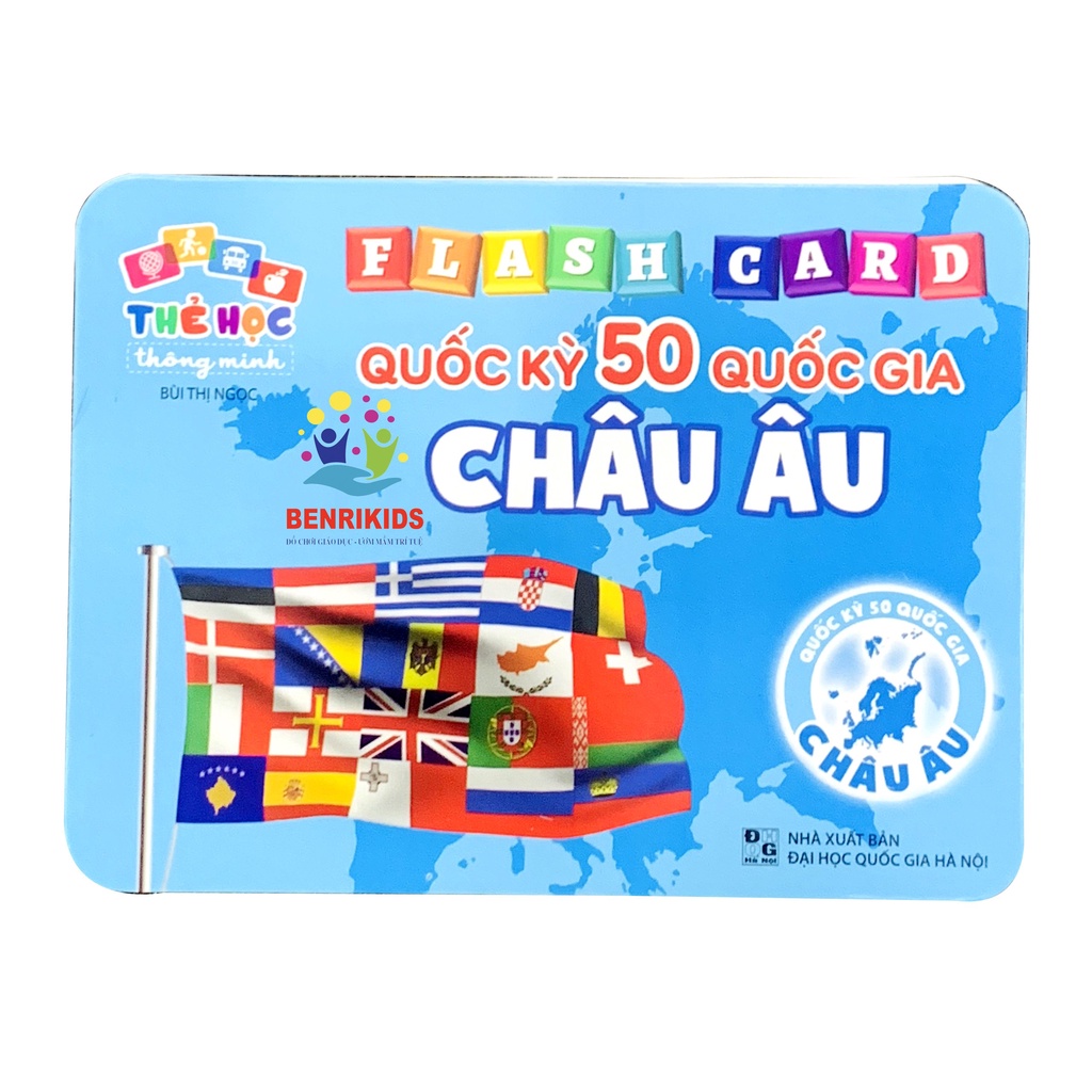 Bộ Thẻ Học Song Ngữ Quốc Kỳ Các Quốc Gia Trên Thế Giới- CHÂU ÂU  Flaschcard Kèm Hình Ảnh Sinh Động