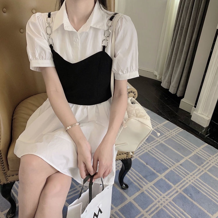 Set đầm sơ mi PERTY dáng ôm phong cách thời trang Hàn Quốc dành cho nữ