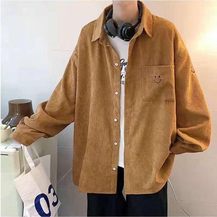 Áo sơ mi nhung tăm nam nữ unisex màu cam cao cấp 03 pon.mens