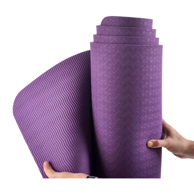 Thảm tập yoga & gym TPE 8mm 1 lớp Zeno (Tím)