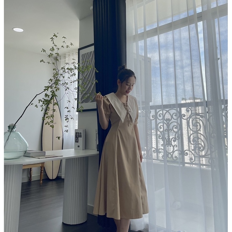 KT61 - ĐẦM PETER CỔ NHỌN 2 MÀU (có bigsize)