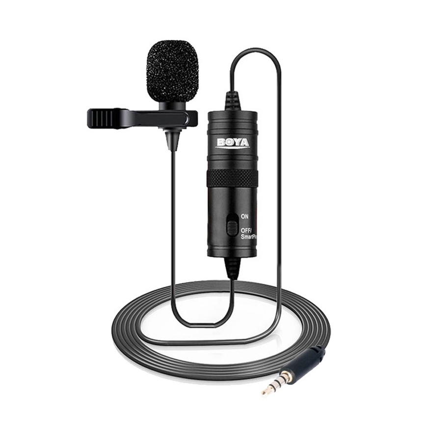 BOYA BY-M1 - Mic Thu Âm Cài Áo Cổng 3.5mm Dành Cho Điện Thoại & Máy Ảnh - Hàng Chính Hãng