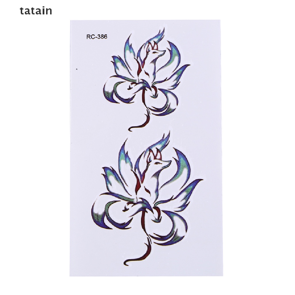 [TAT] Waterproof Temporary Tattoo Stickers Nine Tail Fox Water Transfer flash tatoo CVX