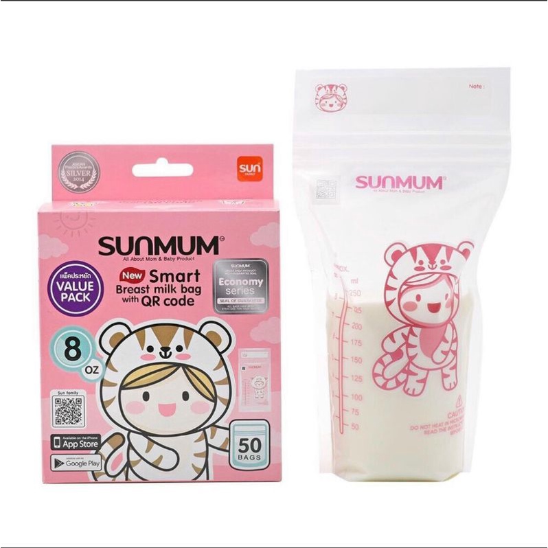 Túi trữ sữa Sunmum Thái Lan Mẫu mới 100ml &amp; 250ml