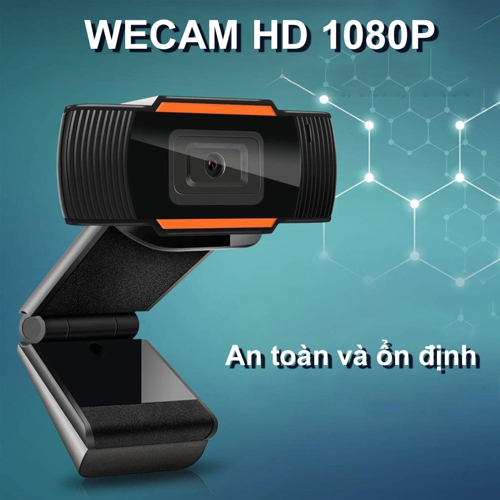 Webcam Máy Tính Full HD Siêu Nét 1080P Xoay 360 Độ, Tích Hợp Thu Âm - Phù Hợp Học Họp Trực Tuyến Online