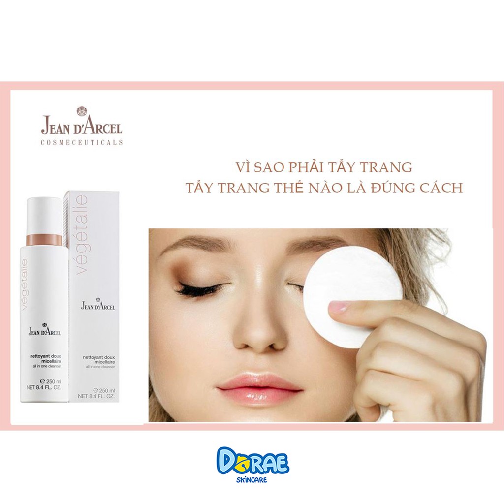 Hàng Auth_Giá Sỉ ✅ Nước tẩy trang dịu nhẹ dành cho da nhạy cảm 3 trong 1 Jean D’Arcel All in One Cleanser 250ml