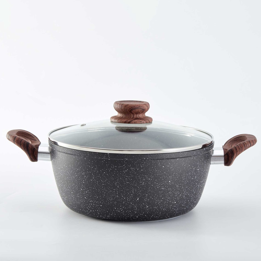 Nồi đáy từ chống dính vân đá cao cấp - tay cầm dài, CÓ NẮP ĐẬY, đường kính 16cm-18cm, bắt từ siêu nhanh