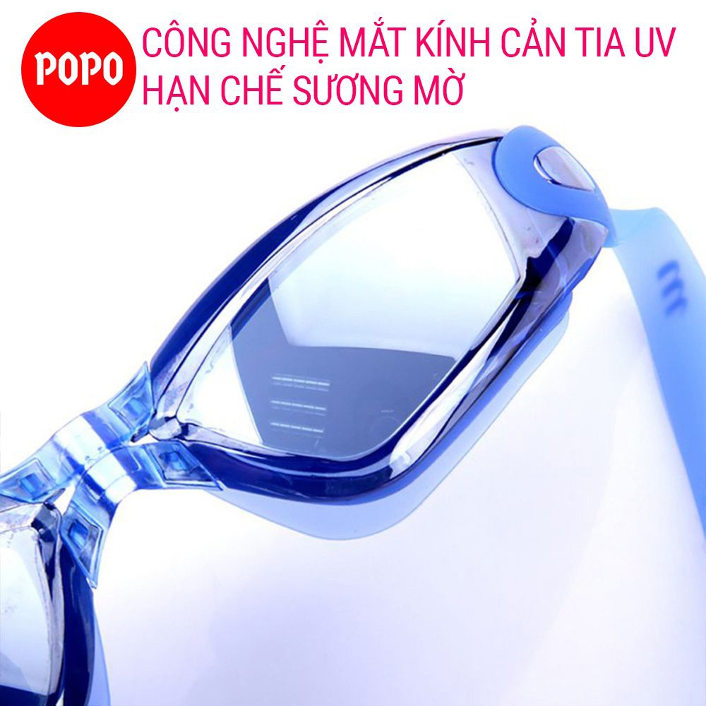 Kính bơi người lớn cho nam nữ, kính bơi tráng gương chống tia UV 1940 gắn bịt tai, hạn chế sương mờ