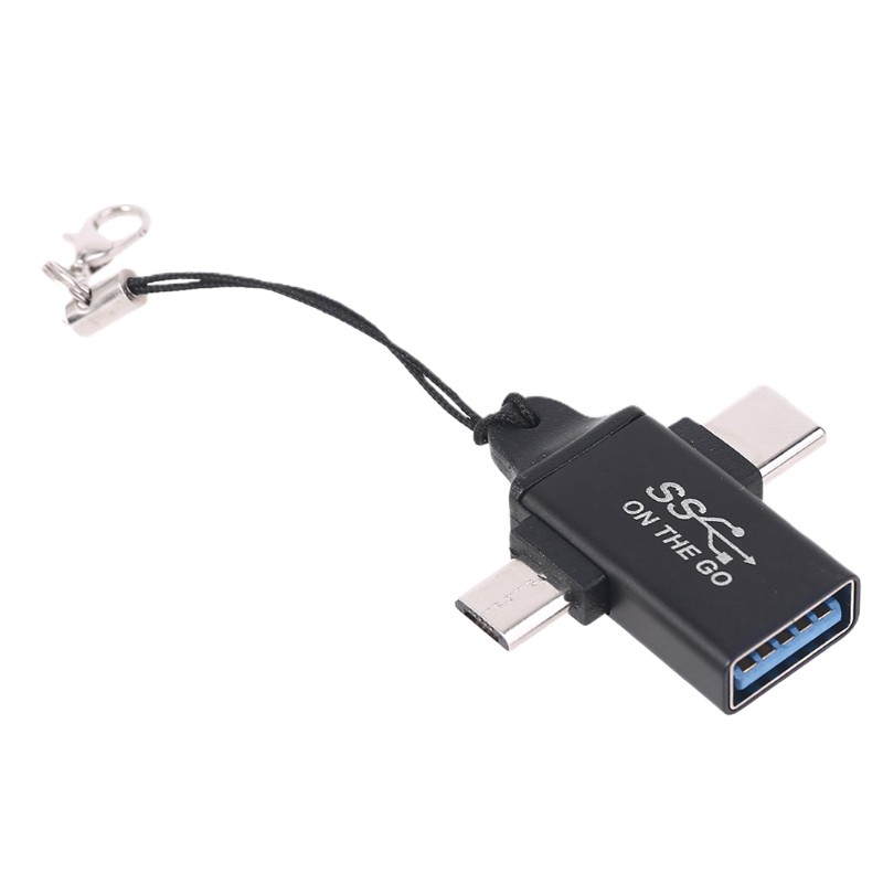 Bộ chuyển đổi OTG female bằng nhôm micro USB type C đa năng cho điện thoại di động/ máy tính bảng