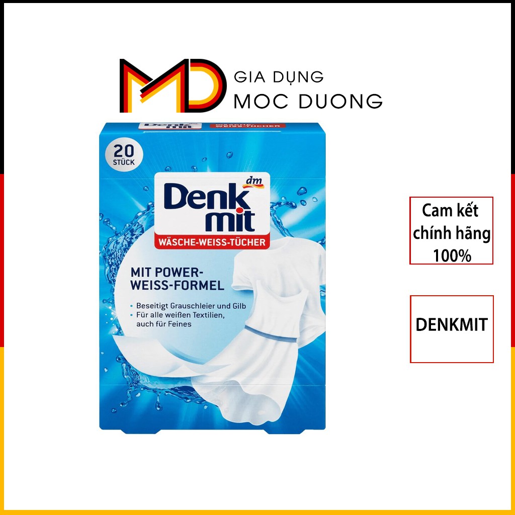 Giấy tẩy trắng quần áo DENKMIT, chuyên dùng cho máy giặt, chính hãng, Gia Dụng Mộc Dương