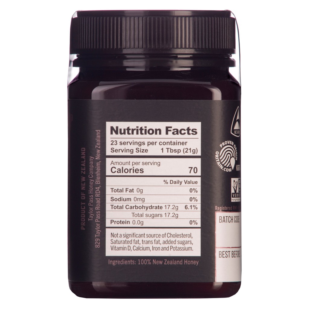 [DATE 8/ 2022] Mật ong Manuka Taylor Pass Honey Co UMF 5+ MGO 83+ 500G