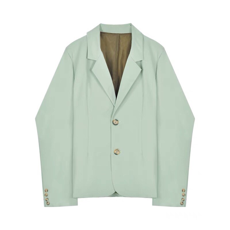 Áo blazer/ áo khoác xanh mint trơn phong cach Hàn Quốc