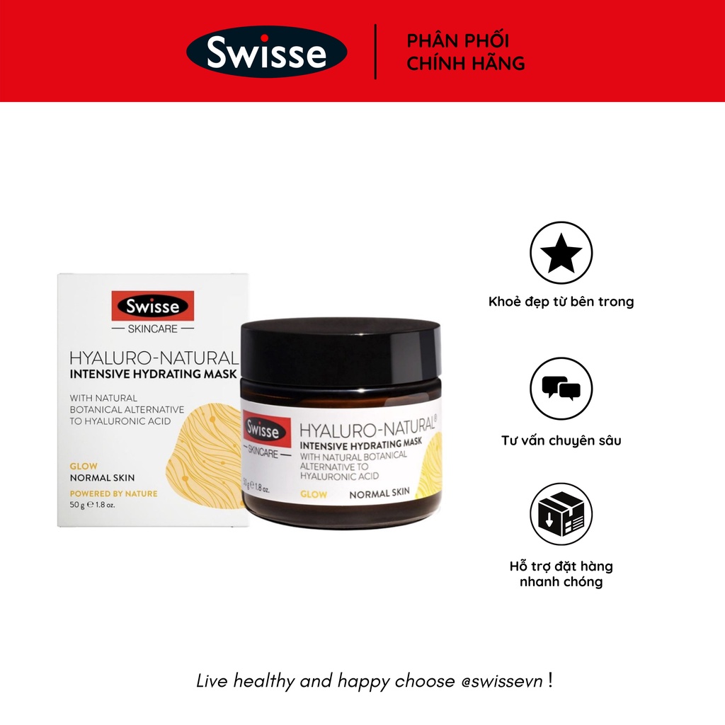 MẶT NẠ NGỦ CẤP ẨM CHUYÊN SÂU SWISSE HYALURO NATURAL HYDRATING FACIAL MASK HÀNG ÚC