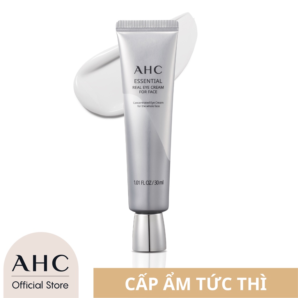 Kem Mắt Chống Lão Hóa AHC Essential Real Eye Cream For Face 30ml &amp; Combo Dưỡng Trắng Da Toàn Diện