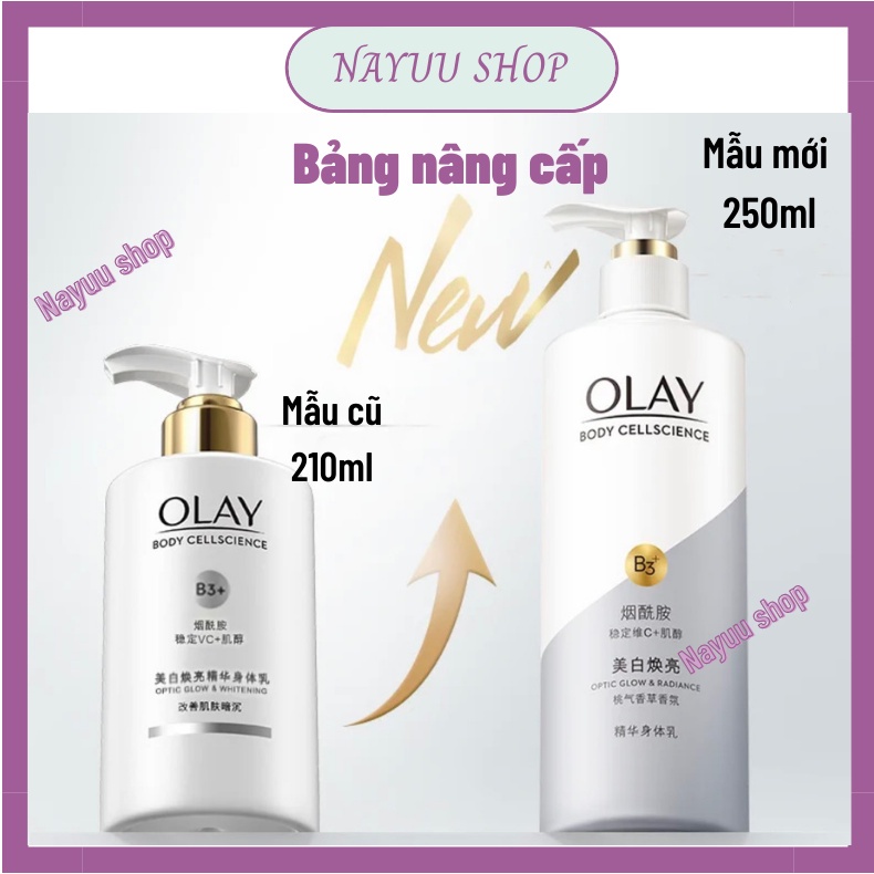 Sữa Dưỡng Thể Trắng Da Olay Super Bright Vitamin C + B3 Thế Hệ Mới 250ML, Hàng nội địa Trung - BLISS CONRNER