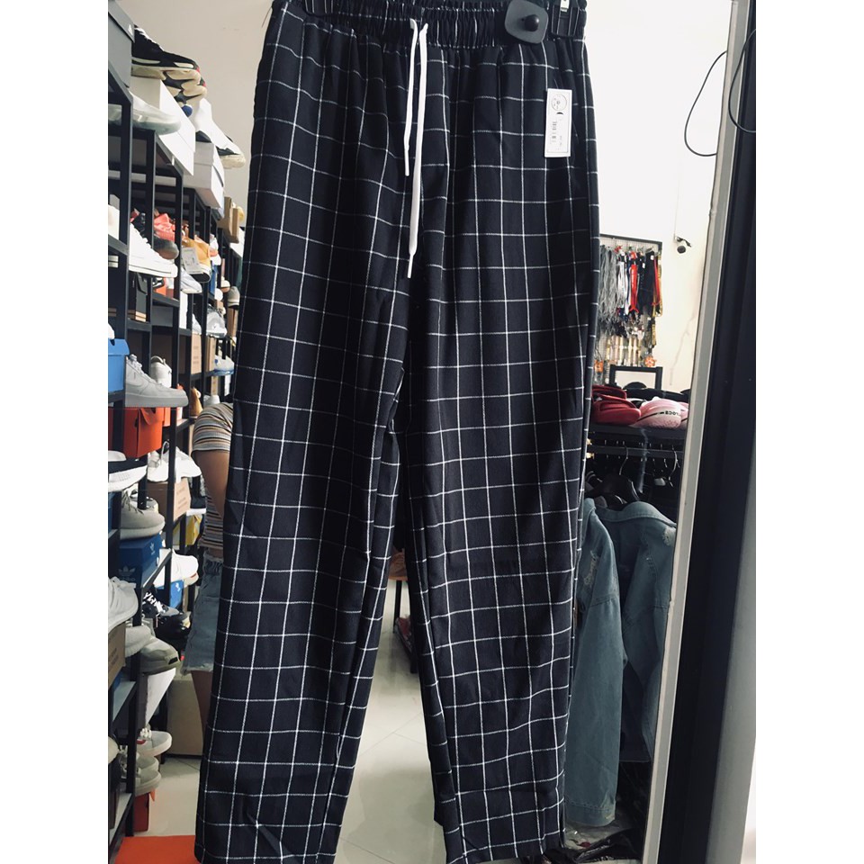 quần caro phong cách unisex - kèm ảnh thật(gin store)