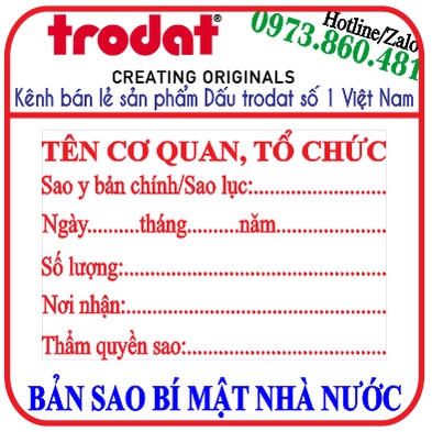 Con dấu &quot;BẢN SAO BÍ MẬT NHÀ NƯỚC&quot; (Chuẩn thông tư 24 Bộ Công An)