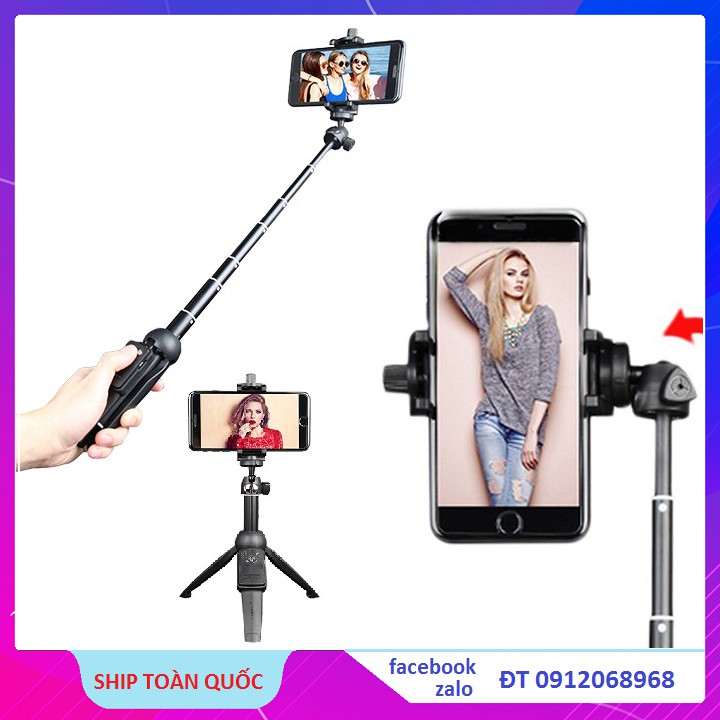 Gậy Selfie - Tripod Chụp Ảnh - Yunteng 9928 Có Điều Khiển Bluetooth, Xoay Dọc Ngang 360 Độ Cao Cấp Chính Hãng