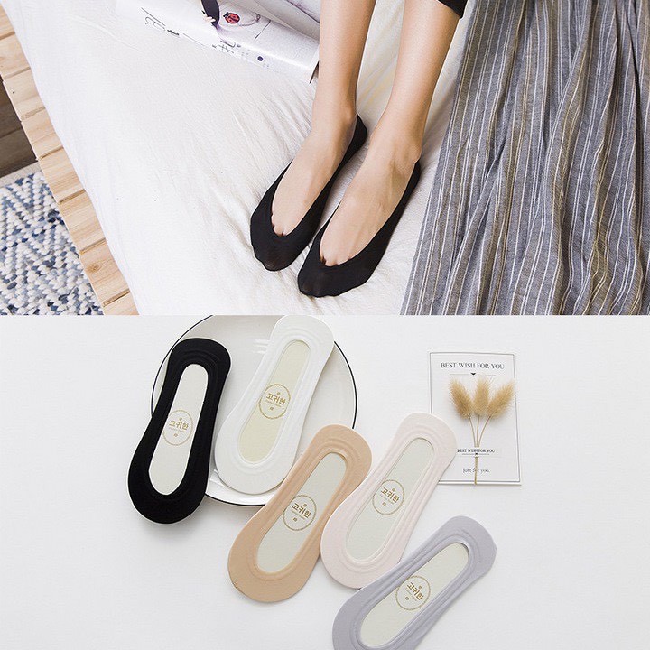 Tất búp bê vớ lười nữ mang giày cao giấu vớ có đệm cao su chống trượt MRSOCKS VL006