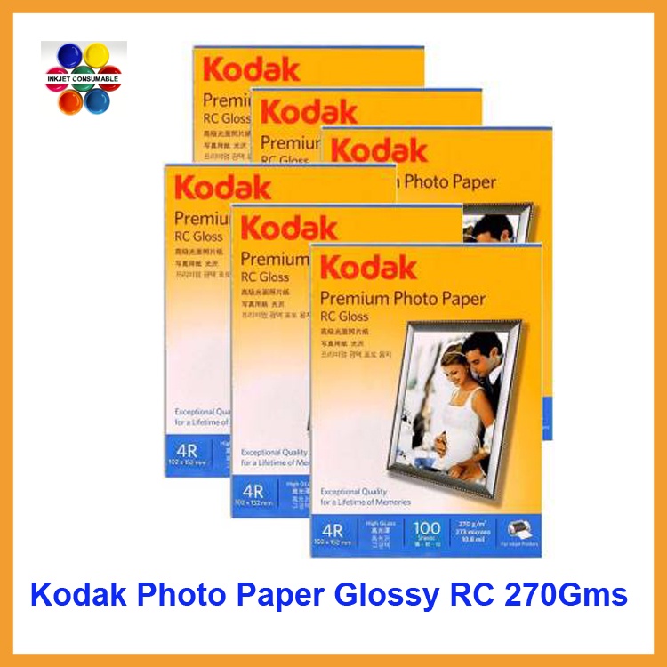 GIẤY IN ẢNH CHÍNH HẢNG KODAK A4 RC HIGH GLOSSY 270G