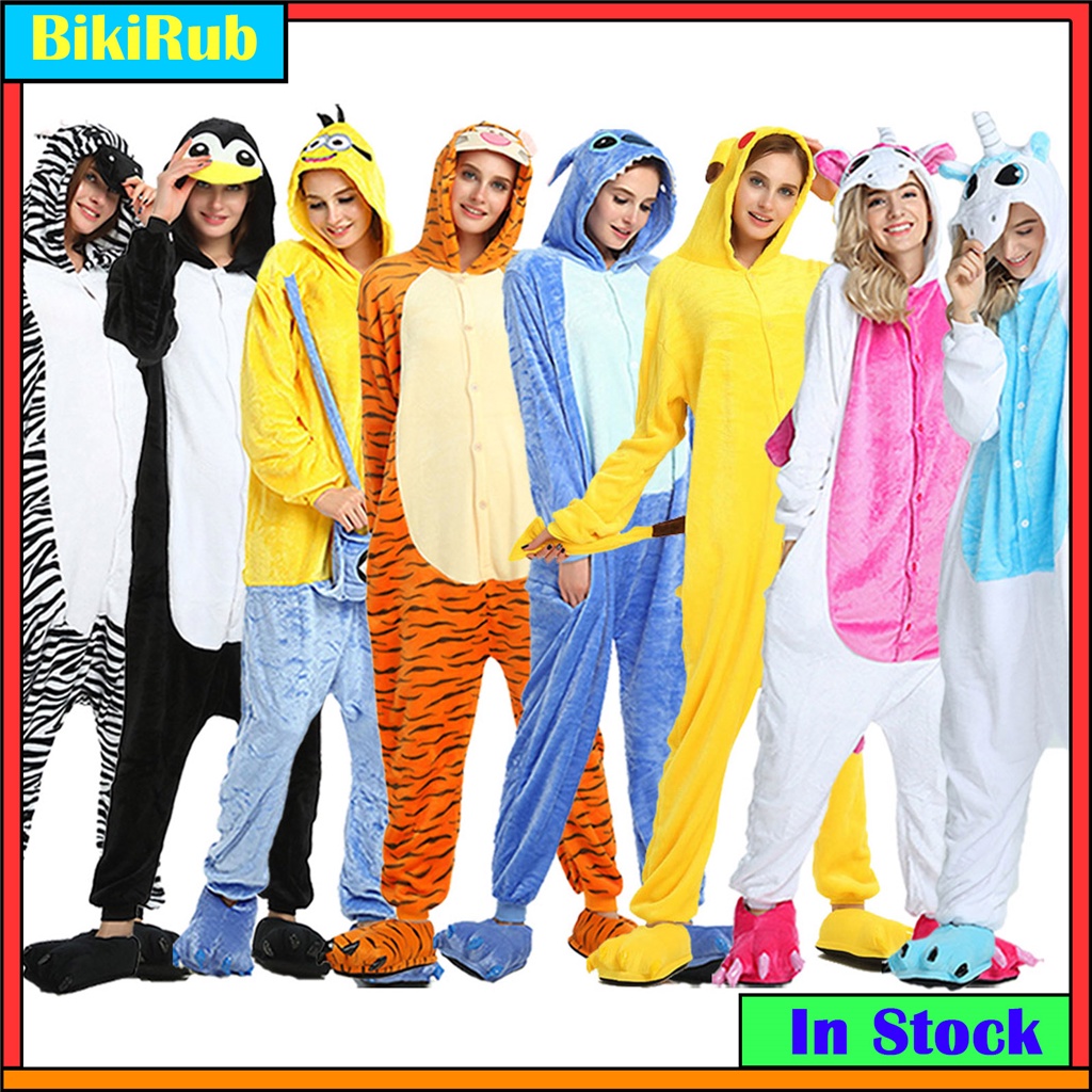Bộ Đồ Ngủ Liền Thân Hóa Trang Nhân Vật Hoạt Hình Pikachu / Stitch / Kỳ Lân Dành Cho Nam Và Nữ