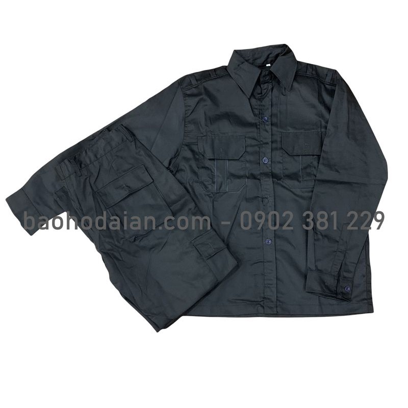 Bộ quần áo bảo vệ, quần áo vệ sĩ dài tay màu đen