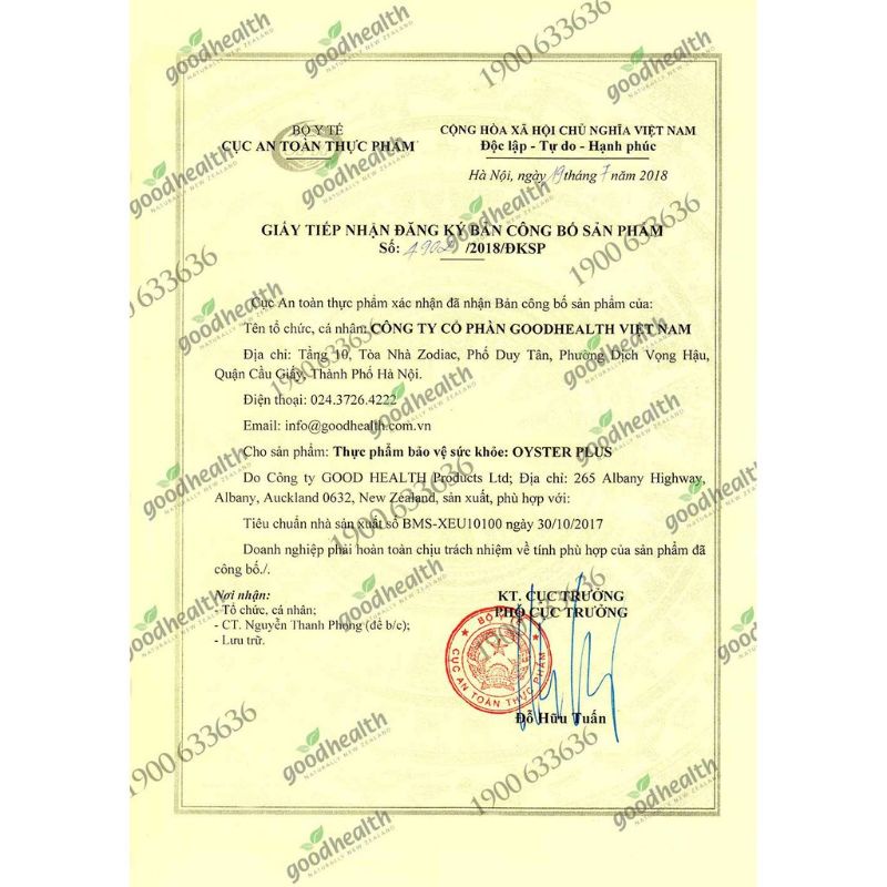 (Đủ bill) Tinh chất hàu Úc Good health Oyster Plus ZinC 60v