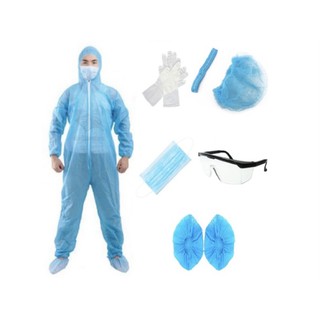 Đồ bảo hộ phòng dịch y tế 7 món xanh/ trắng TD
